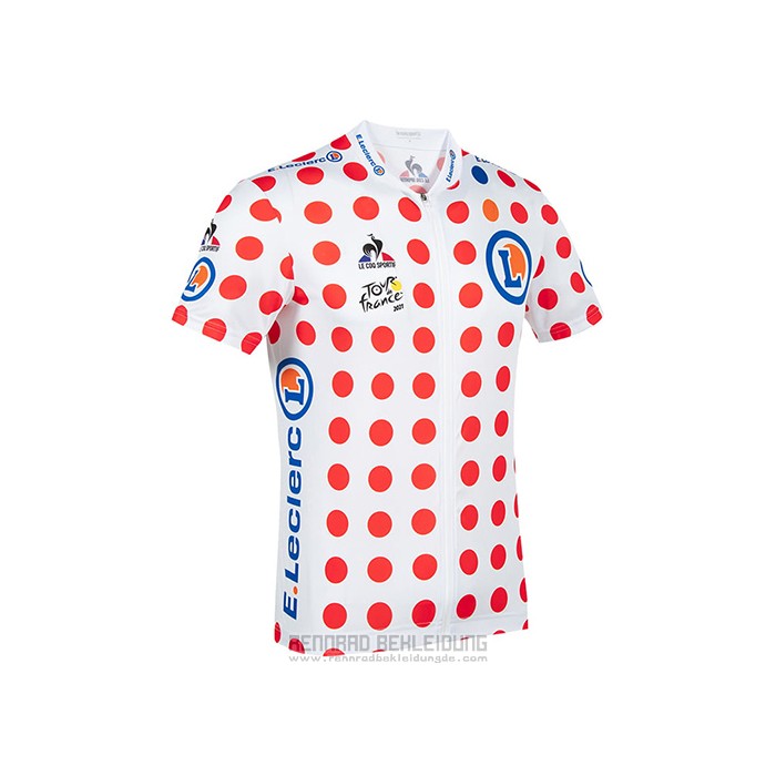 2021 Fahrradbekleidung Tour de France Rot Wei Trikot Kurzarm und Tragerhose - zum Schließen ins Bild klicken
